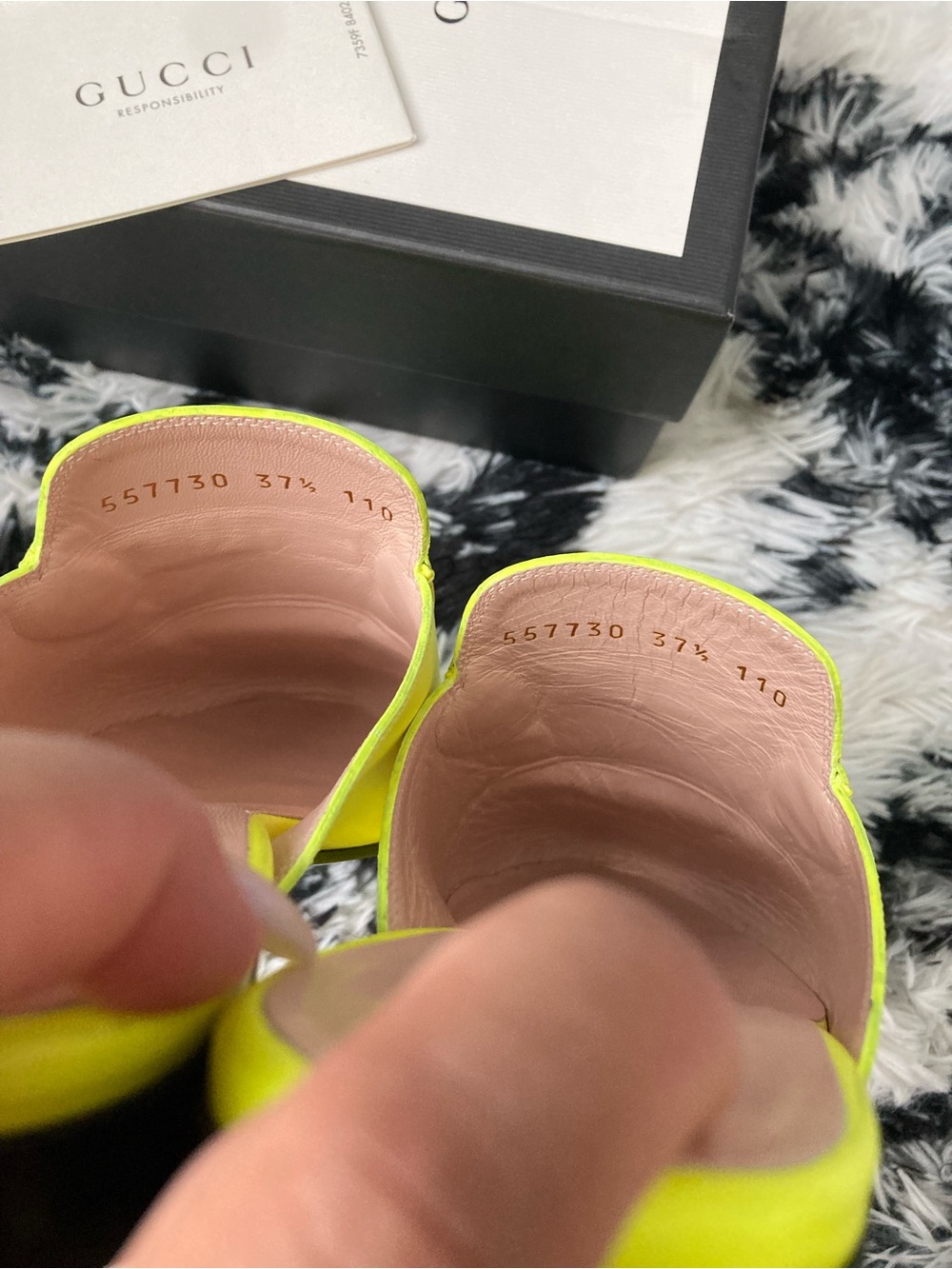 Gucci Neon Yellow Leather Horsebit Backless Mules - Picture 11 of 12
